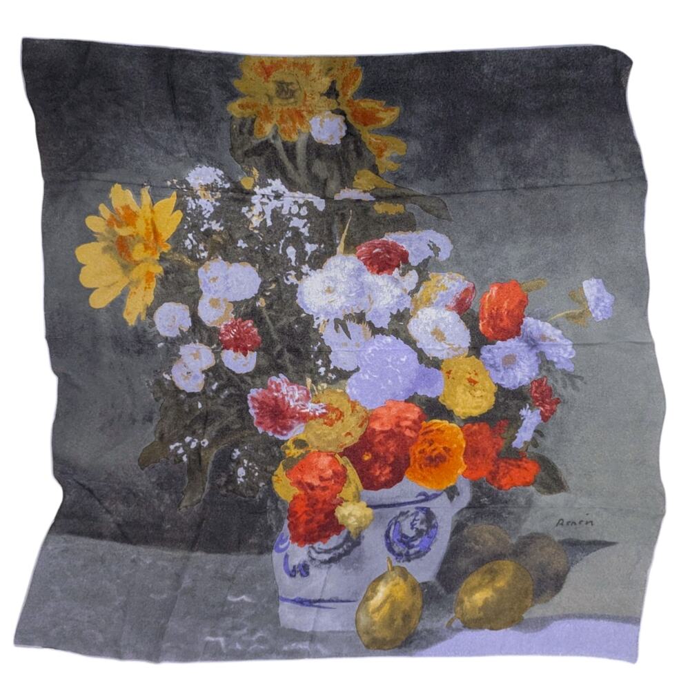 MFA Boston Mixed Flowers in an Earthenware Pot Renoir Silk Scarf